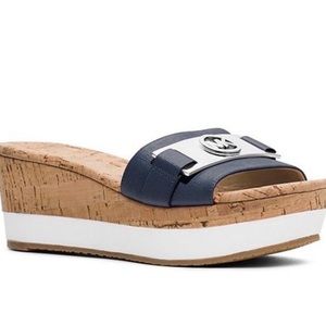 Michael Kors Navy Warren Platforms